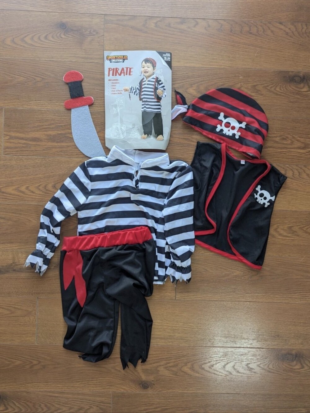Spooktacular Creations Pirate Toddler Costume 18-24 Mo GUC